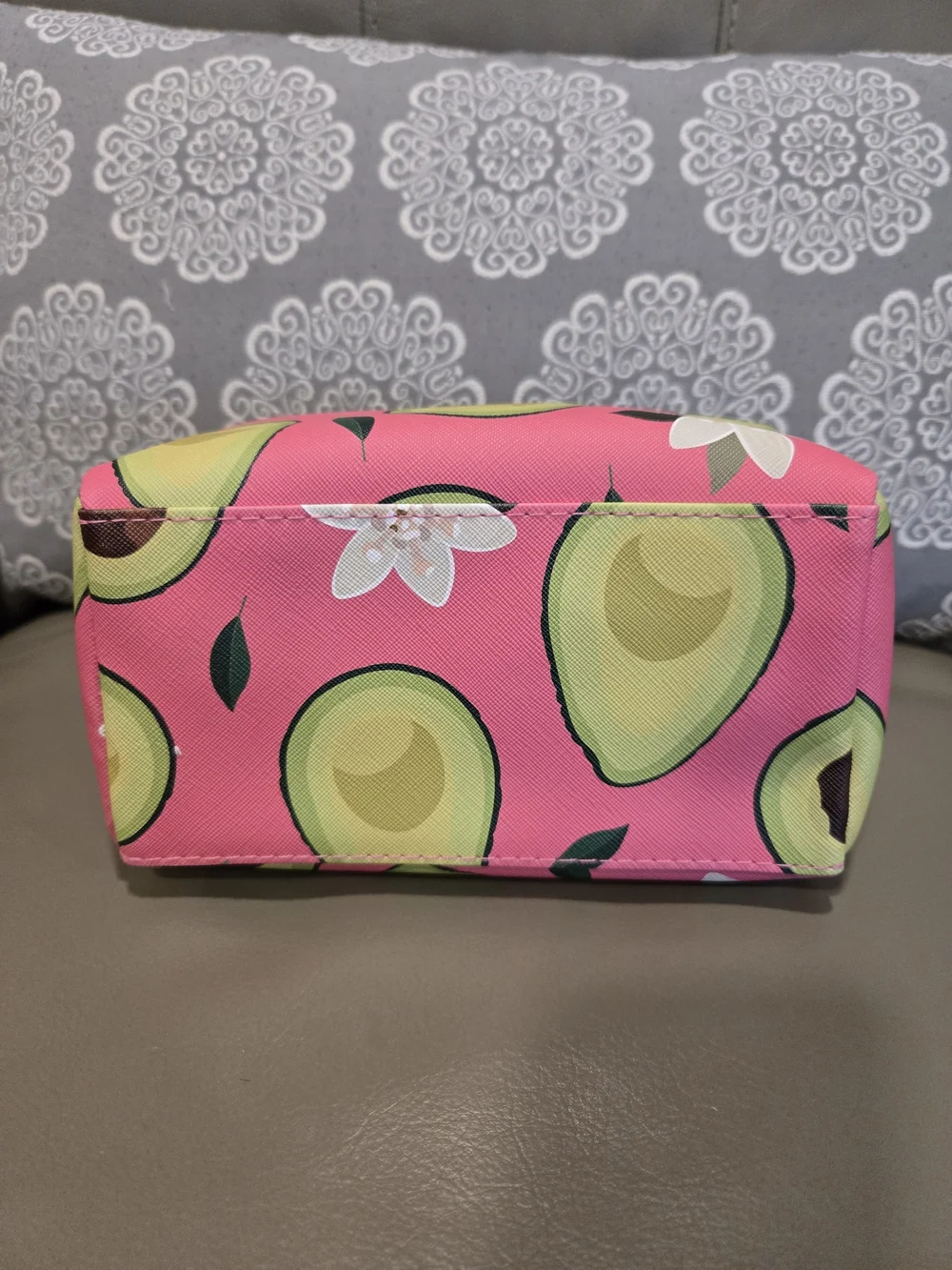 Cosmetic Makeup Bag Avocado Print Pink with Skincare Set